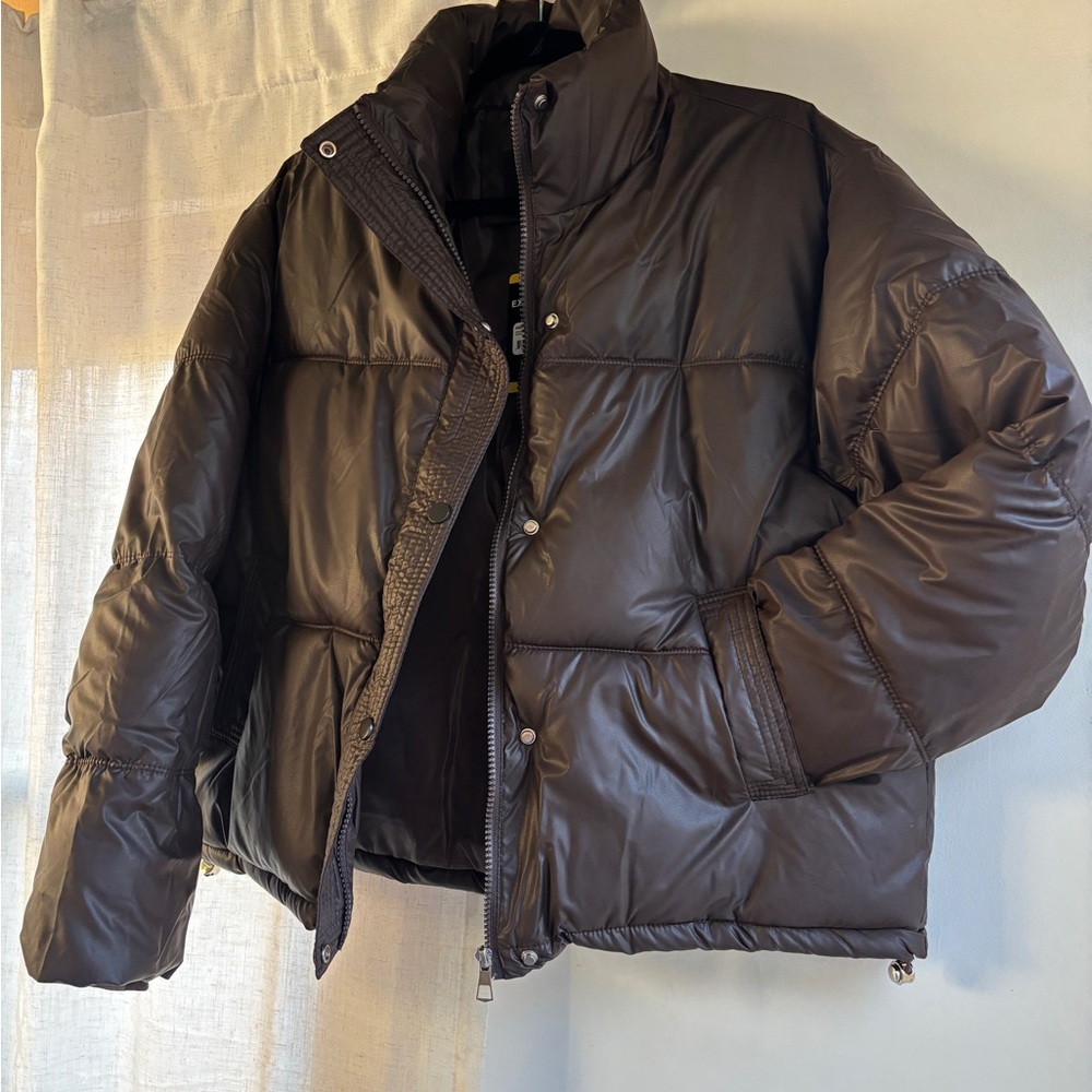 Express Dark Brown Puffer Jacket